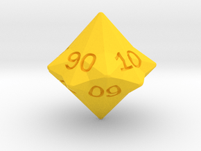 Star Cut D10 (tens) in Yellow Smooth Versatile Plastic: Small
