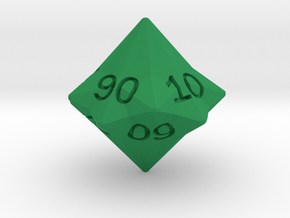 Star Cut D10 (tens) in Green Smooth Versatile Plastic: Small