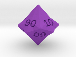 Star Cut D10 (tens) in Purple Smooth Versatile Plastic: Small