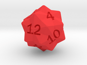 Star Cut D12 in Red Smooth Versatile Plastic: Small