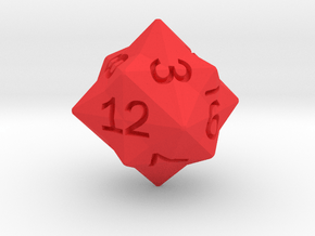 Star Cut D12 (rhombic) in Red Smooth Versatile Plastic: Small