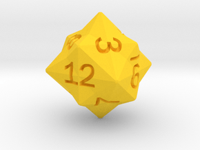 Star Cut D12 (rhombic) in Yellow Smooth Versatile Plastic: Small