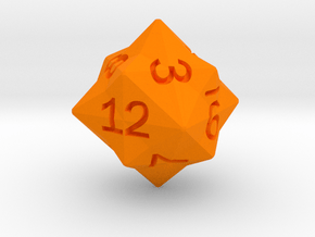 Star Cut D12 (rhombic) in Orange Smooth Versatile Plastic: Small