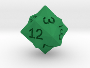 Star Cut D12 (rhombic) in Green Smooth Versatile Plastic: Small