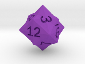 Star Cut D12 (rhombic) in Purple Smooth Versatile Plastic: Small