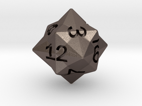 Star Cut D12 (rhombic) in Polished Bronzed-Silver Steel: Large