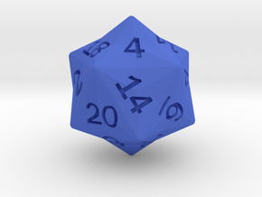 Star Cut D20 in Blue Smooth Versatile Plastic: Small