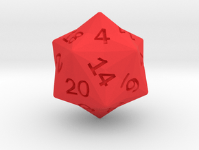 Star Cut D20 in Red Smooth Versatile Plastic: Small