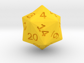 Star Cut D20 in Yellow Smooth Versatile Plastic: Small
