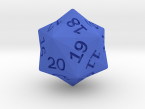 Star Cut D20 (spindown) in Blue Smooth Versatile Plastic: Small