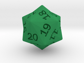Star Cut D20 (spindown) in Green Smooth Versatile Plastic: Small