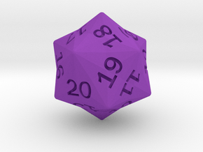 Star Cut D20 (spindown) in Purple Smooth Versatile Plastic: Small