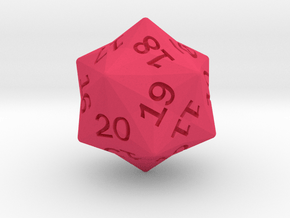 Star Cut D20 (spindown) in Pink Smooth Versatile Plastic: Small