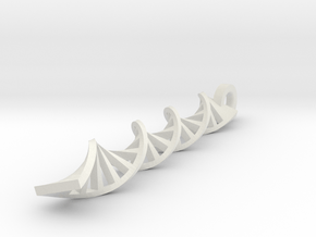 DNA  Pendant in 3D printed stainless steel in White Natural Versatile Plastic