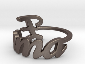 Emma Ring in Polished Bronzed-Silver Steel