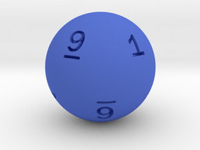 Sphere D10 (ones, alternate) in Blue Smooth Versatile Plastic: Small