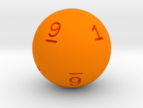 Sphere D10 (ones, alternate) in Orange Smooth Versatile Plastic: Small