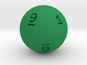 Sphere D10 (ones, alternate) in Green Smooth Versatile Plastic: Small