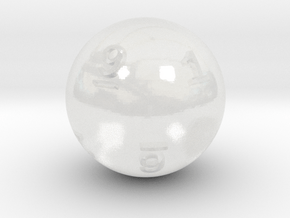 Sphere D10 (ones, alternate) in Clear Ultra Fine Detail Plastic: Small