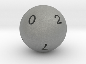 Sphere D10 (ones) in Gray PA12: Small