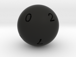Sphere D10 (ones) in Black Smooth Versatile Plastic: Small