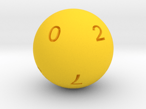 Sphere D10 (ones) in Yellow Smooth Versatile Plastic: Small