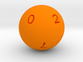 Sphere D10 (ones) in Orange Smooth Versatile Plastic: Small