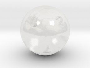 Sphere D10 (ones) in Clear Ultra Fine Detail Plastic: Small
