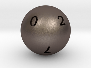 Sphere D10 (ones) in Polished Bronzed-Silver Steel: Large