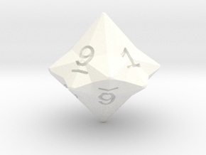 Star Cut D10 (ones, alternate) in White Smooth Versatile Plastic: Small