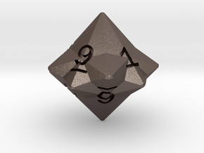 Star Cut D10 (ones, alternate) in Polished Bronzed-Silver Steel: Large