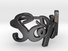 Sophia Ring in Polished and Bronzed Black Steel