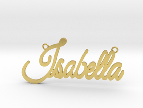 Isabella Name Pendant in Polished Brass