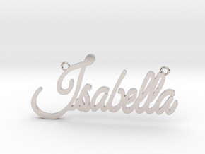 Isabella Name Pendant in Rhodium Plated Brass