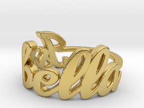 Isabella Name Ring in Polished Brass