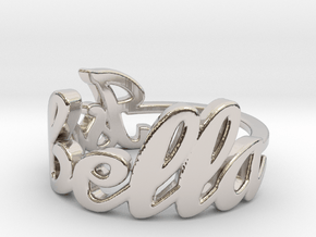 Isabella Name Ring in Rhodium Plated Brass