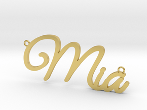 Mia Name Pendant in Polished Brass