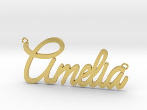 Amelia Name Pendant in Polished Brass