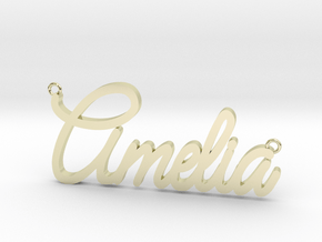 Amelia Name Pendant in 14k Gold Plated Brass