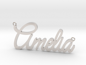 Amelia Name Pendant in Platinum