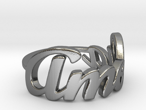 Amelia Name Ring in Polished Silver