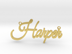 Harper Name Pendant in Polished Brass