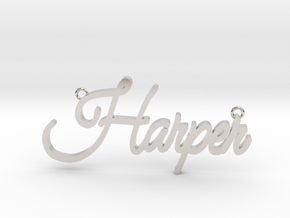 Harper Name Pendant in Platinum