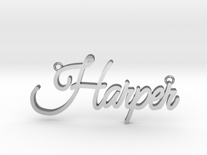 Harper Name Pendant in Polished Silver