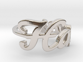 Harper Name Ring in Rhodium Plated Brass