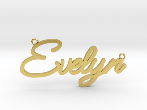 Evelyn Name Pendant in Polished Brass