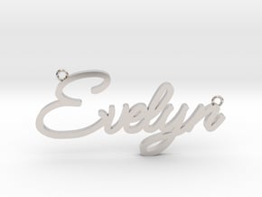 Evelyn Name Pendant in Rhodium Plated Brass