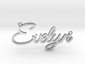 Evelyn Name Pendant in Polished Silver