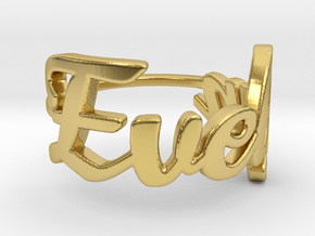 Evelyn Name Ring in Polished Brass