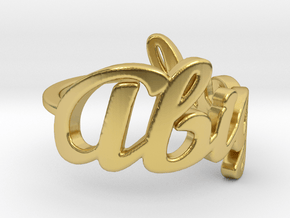 Abigail Name Ring in Polished Brass